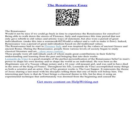 The Renaissance Essay