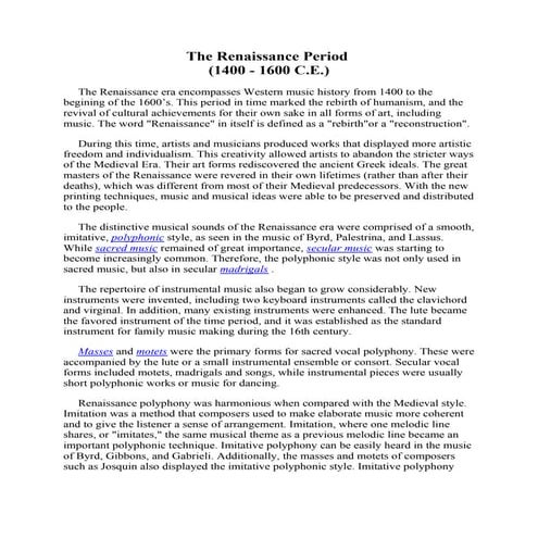 The renaissance period