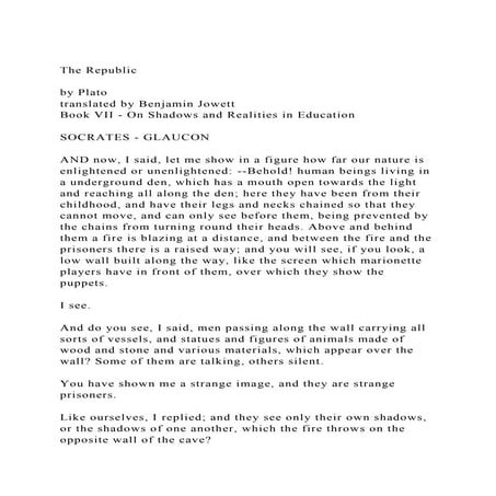 The Republicby Plato translated by Benjamin JowettBook VII.docx