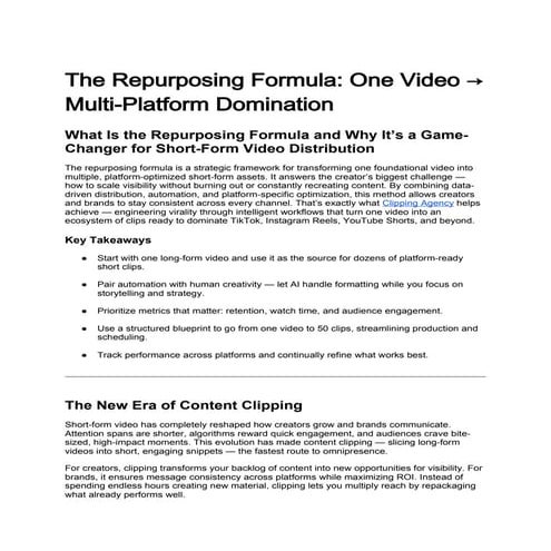 The Repurposing Formula_ One Video → Multi-Platform Domination.docx