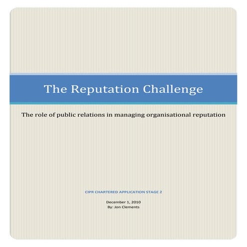 The Reputation Challenge | PDF