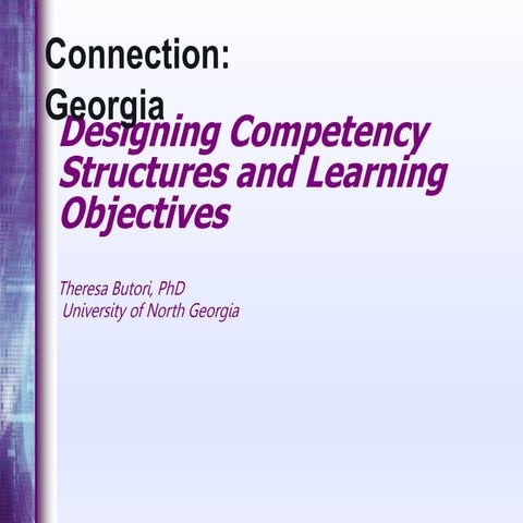 Designing Competency Structures and Learning Objectives