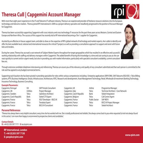 Theresa cull : Account Manager Profile