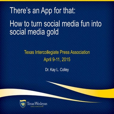 There's an app for that: TIPA 2015 presentation
