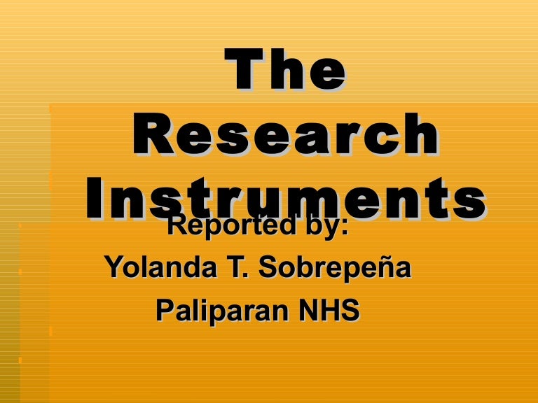 The research instruments