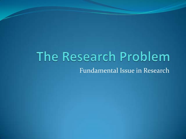 The research problem