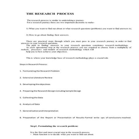 The research process