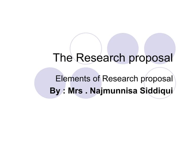 The Research Proposal