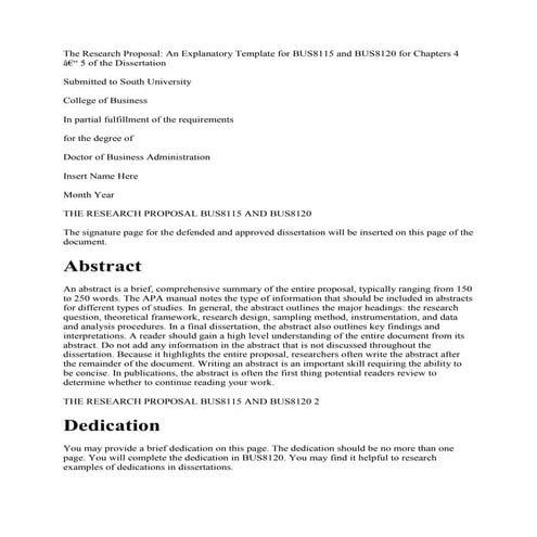 The Research Proposal- An Explanatory Template for BUS8115 and BUS8120.docx