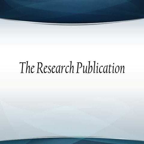 The Research Publication Introduction