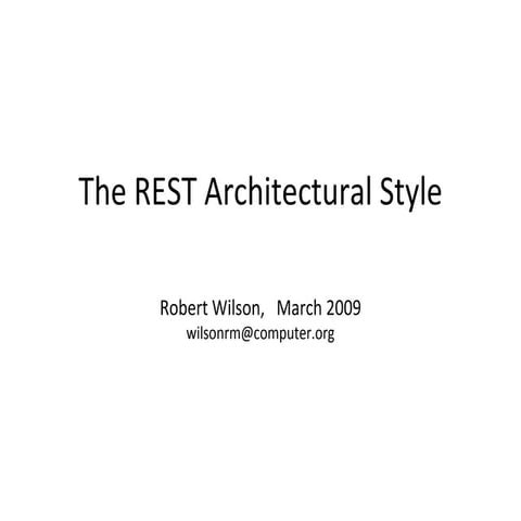 The Rest Architectural Style | PPT