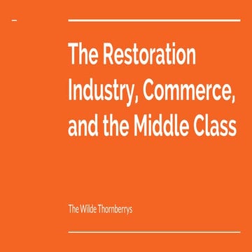 The restoration industry, commerce, and the middle class