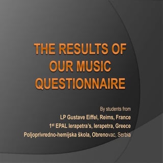 The results of our music questionnaire