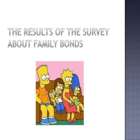 The results of the survey about family bonds