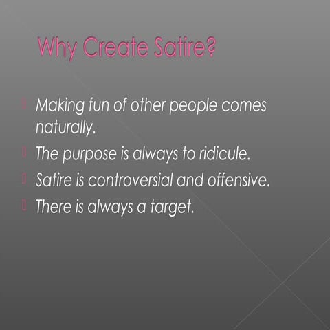 The rhetoric of satire