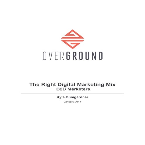 The Right Digital Marketing Mix for B2B Marketers