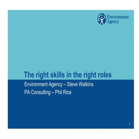  Environment Agency The Right Skills In The Right Roles SFIA