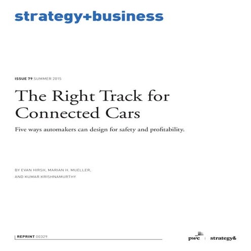 The Right Track for Connected Cars