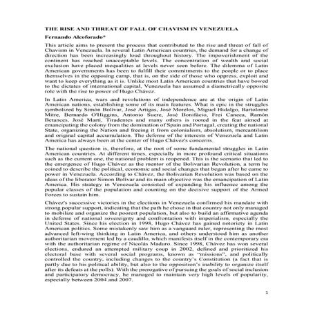 THE RISE AND THREAT OF FALL OF CHAVISM IN VENEZUELA.pdf