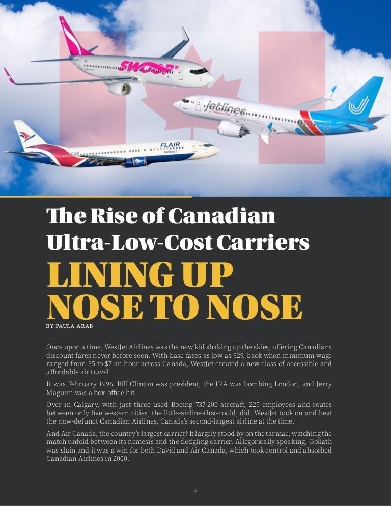 The Rise of Canadian UltraLowCost Carriers