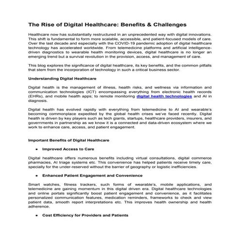 The Rise of Digital Healthcare_ Benefits & Challenges.pdf