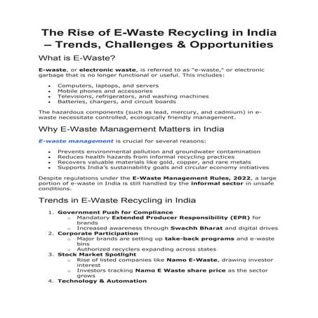 The Rise of E-Waste Recycling in India – Trends, Challenges & Opportunities.pdf