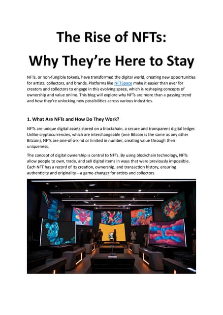 The Rise of NFTs: Why They’re Here to Stay