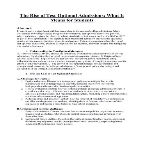 The Rise of Test-Optional Admissions: What It Means for Students