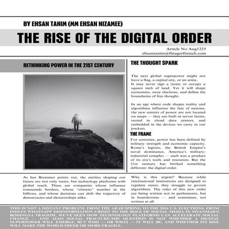 The Rise of the Digital Order: Rethinking Power in the 21st Century