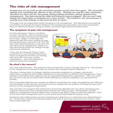 The risks of risk management