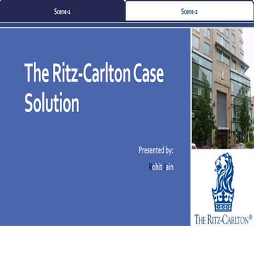 The Ritz Carlton case solution by @MarketerRj