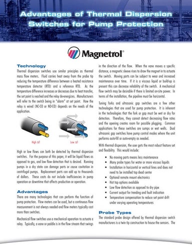 Pump Protection Using Thermal Dispersion Switches