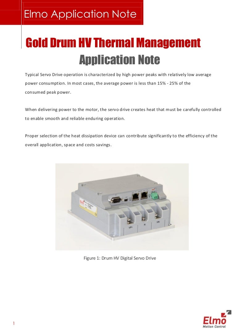 Gold Drum HV servo drive thermal management