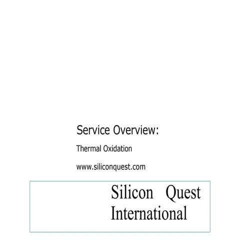 Thermal oxidation