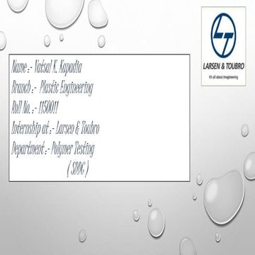Basic Polymer identification and DSC and TGA analysis