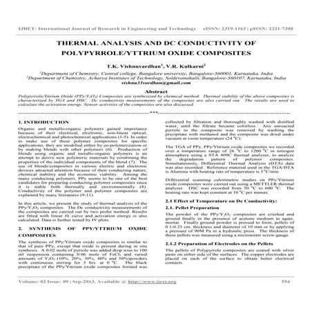 Thermal analysis and dc conductivity of