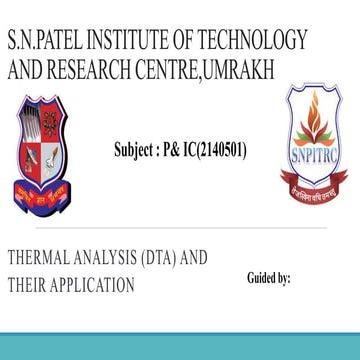 Thermal analysis and their application
