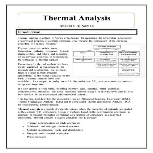 Thermal analysis assignment 2nd edition