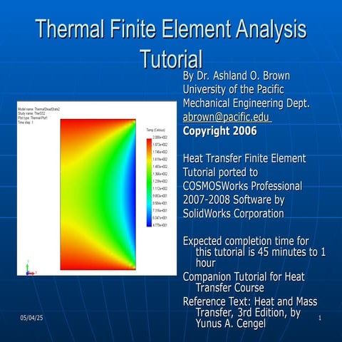 ThermalAnalysisRectangularBarTutorial.ppt