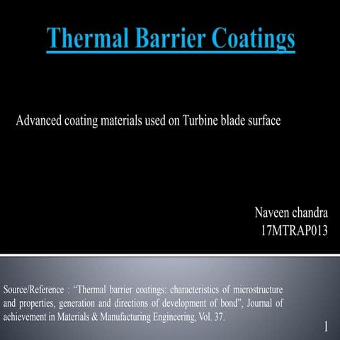 Thermal barrier coatings (TBC)