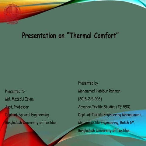 Thermal comfort