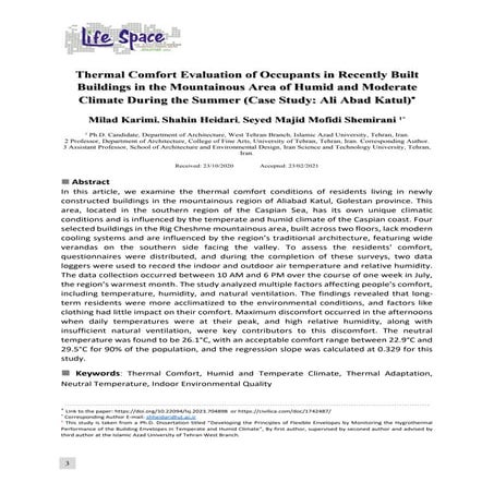 (6-1) Thermal Comfort Evaluation of Occupants in Recently Built Buildings in ...