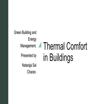 Thermal comfort in buildings