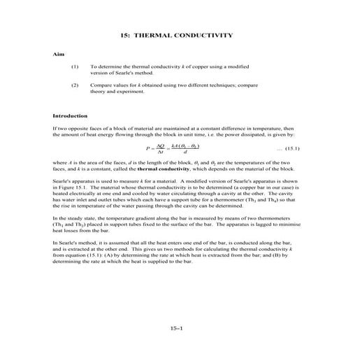 Thermal conductivity of copper