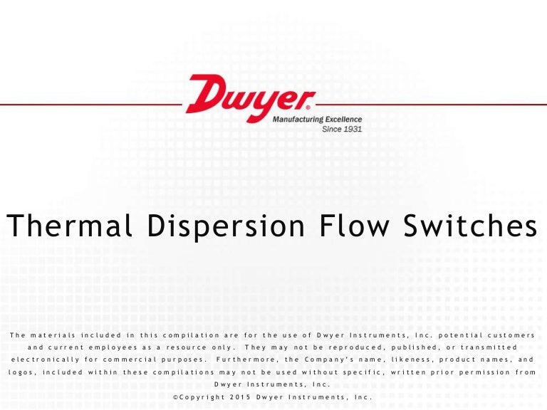 Thermal Dispersion Flow Switches