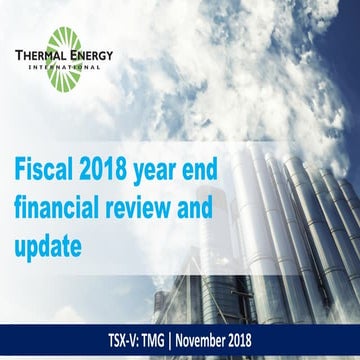 Thermal Energy FY 2018 Year End Review and Update