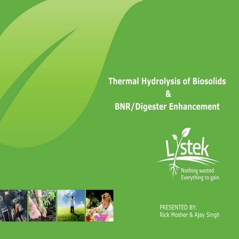 Thermal hyrolysis of biosolids & bnr digester lystek | PDF