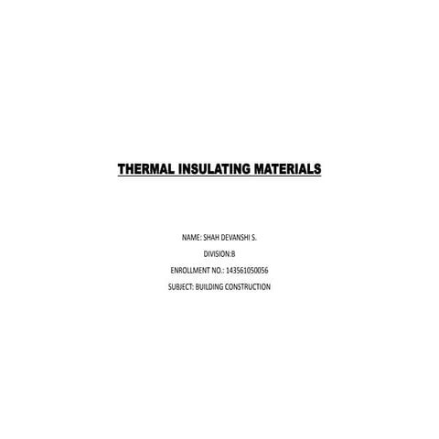 ppt of thermal insulating materials | PPTX