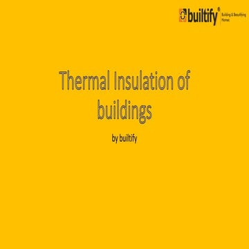 Thermal insulation of buildings