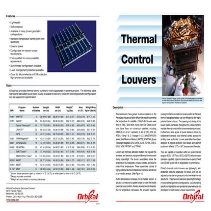 Thermal louvers brochure - Orbital Company